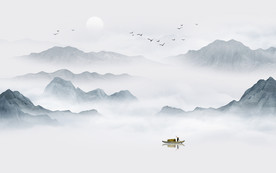 意境水墨山水画