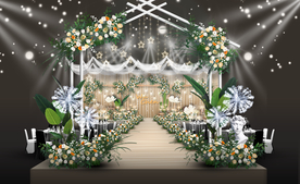 香槟色森系婚礼仪式区