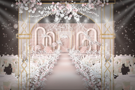 粉色婚礼仪式区