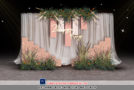 粉色婚礼迎宾区