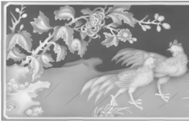 花鸟写字台侧板