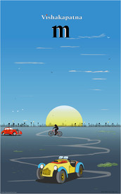 油画风景画装饰画印度维沙卡帕特