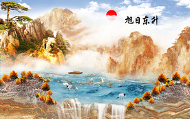 海纳百川电视背景墙