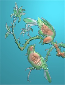 精雕artform小鸟带灰度图