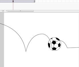 一个足球引导线弹跳的动画2秒