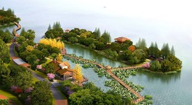 滨河景观带规划效果图