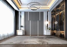 极简现代卧室靠床背景墙