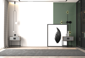 极简现代卧室靠床背景墙