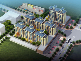 居民楼建筑设计鸟瞰效果图