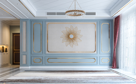 现代极简客厅沙发背景墙