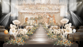 秋色香槟ins婚礼效果图