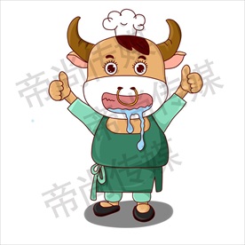 牛 卡通牛 厨师