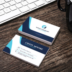 简约通用名片双面PSD展开图图