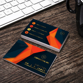 简约通用名片双面PSD展开图图