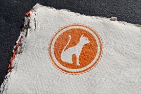 品牌logo水彩纸质样机