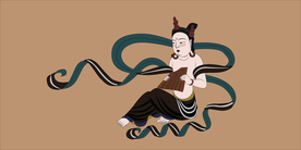 敦煌莫高窟壁画乐队拍板飞天