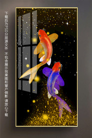 原创玄关鲤鱼鸿运当头装饰画