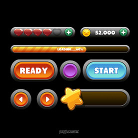 游戏ui 动漫 卡通 界面 按