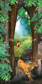 欧式田园小鹿3D门厅玄关