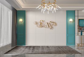 背景墙 北欧风客厅沙发3D空景