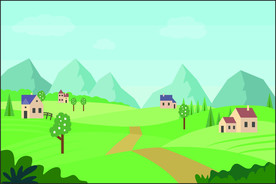 风景 矢量 扁平 插画 风光