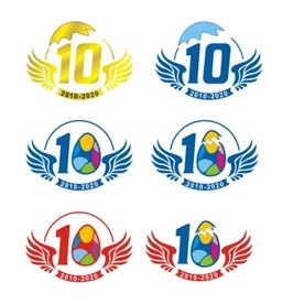 同事10周年庆典矢量图