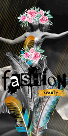 抽象羽毛花朵美女装饰画玄关