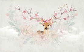 麋鹿北欧新无框画 TIF分层