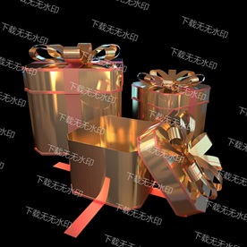 C4D金属礼品盒