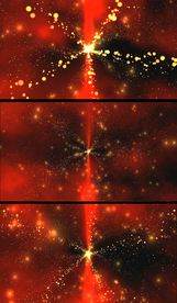 金色大气粒子穿梭空间特效背景