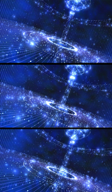 蓝色科技粒子飞升空间特效背景