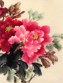 国画牡丹水墨画