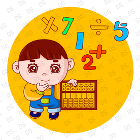 卡通学生 珠心算