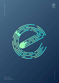 创意小写字母e渐变海报艺术