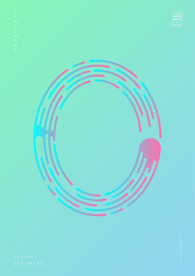 创意数字0渐变海报艺术