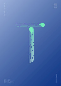 创意字母T渐变海报艺术