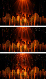 4k科技城市粒子下落背景视频