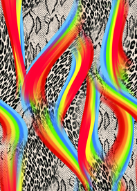 彩虹豹纹印花设计