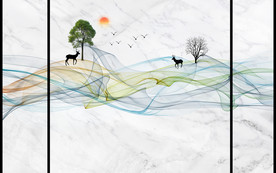 抽象线条电视背景墙