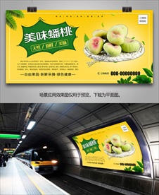 蟠桃挂画灯箱单页展架易拉宝展板