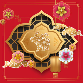 2021新年牛年礼盒包装海报