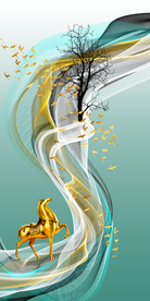 线条玄关晶瓷画