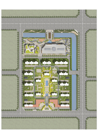 住宅建筑彩色总平面图