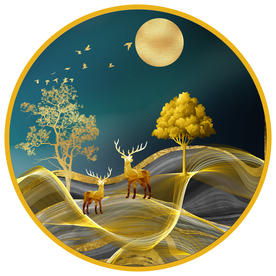 北欧现代圆形装饰画