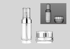 菱形盖子精华瓶霜瓶C4D模型