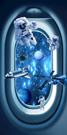 太空宇宙星球宇航员玄关背景墙
