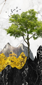 山水玄关装饰画