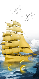 一帆风顺玄关装饰画