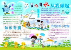节约用水小报板报手抄报剪贴报