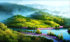 滨水生态湿地景观效果图